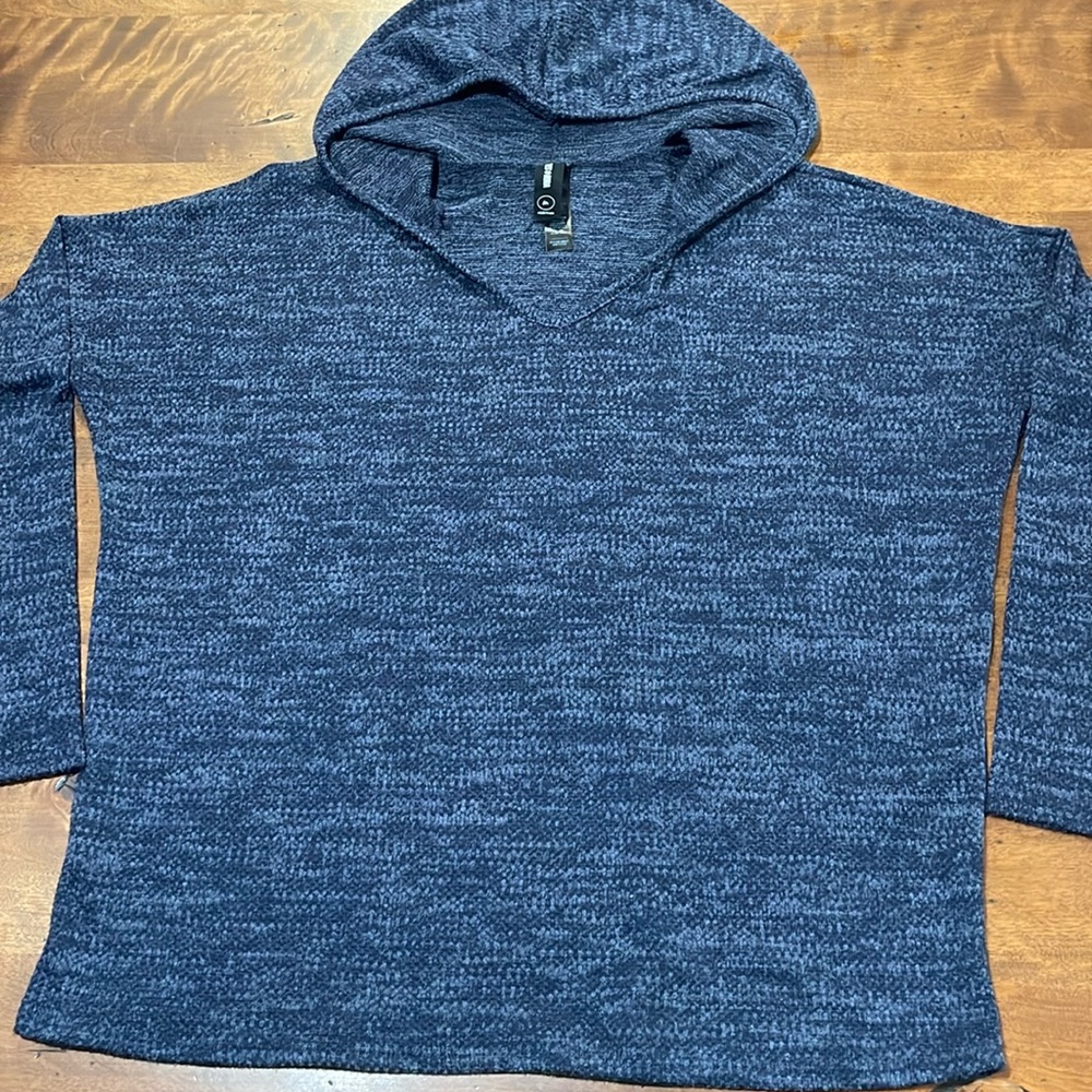 NWOT Agnes & Dora Blue Hooded Long Sleeve Shirt